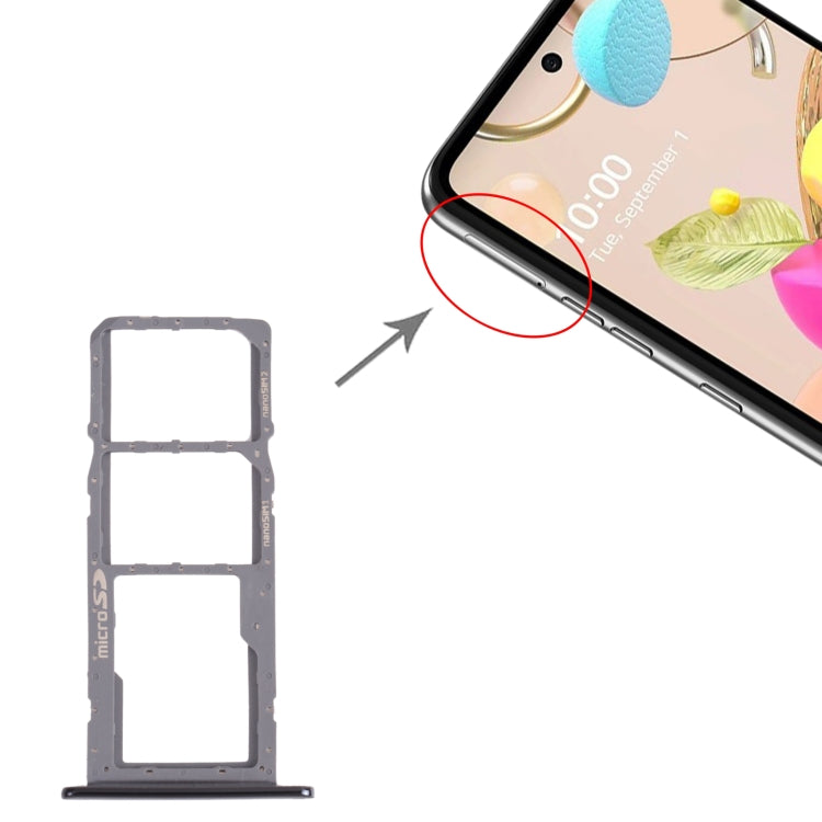 SIM Card Tray + SIM Card Tray + Micro SD Card Tray for LG K42 / K52 (Brazil) LMK420 LMK420H LMK420E LMK420Y(Black) - For LG by buy2fix | Online Shopping UK | buy2fix