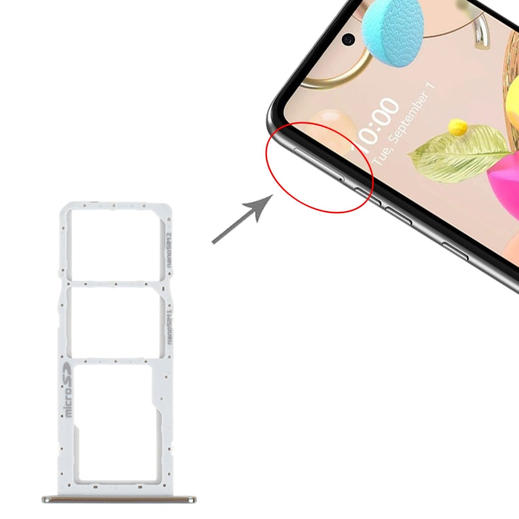 SIM Card Tray + SIM Card Tray + Micro SD Card Tray for LG K42 / K52 (Brazil) LMK420 LMK420H LMK420E LMK420Y(Silver) - For LG by buy2fix | Online Shopping UK | buy2fix
