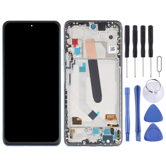 AMOLED Material Original LCD Screen and Digitizer Full Assembly With Frame for Xiaomi Redmi K40 / Redmi K40 Pro / Redmi K40 Pro+ / Mi 11i / Poco F3 / M2012K11AC M2012K11C M2012K11AG M2012K11G(Blue) by buy2fix