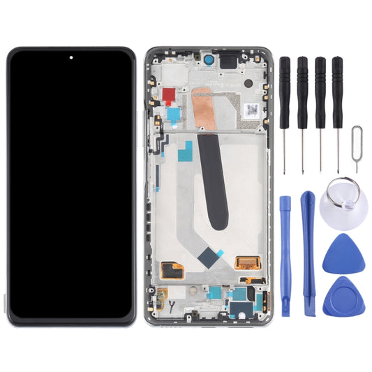 AMOLED Material Original LCD Screen and Digitizer Full Assembly With Frame for Xiaomi Redmi K40 / Redmi K40 Pro / Redmi K40 Pro+ / Mi 11i / Poco F3 / M2012K11AC M2012K11C M2012K11AG M2012K11G(Silver) by buy2fix