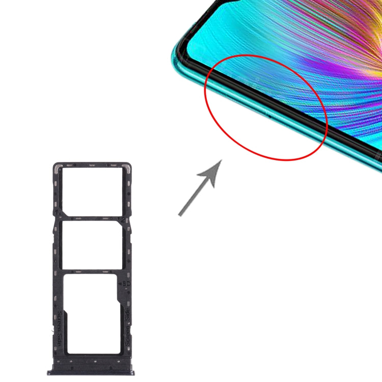 For infinix Hot 9 Play X680 C680B X680C SIM Card Tray + SIM Card Tray + Micro SD Card Tray (Black) - Card Tray by buy2fix | Online Shopping UK | buy2fix