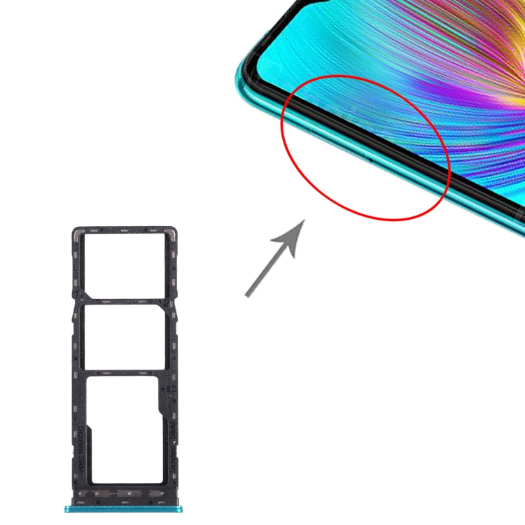 For infinix Hot 9 Play X680 C680B X680C SIM Card Tray + SIM Card Tray + Micro SD Card Tray (Green) - Card Tray by buy2fix | Online Shopping UK | buy2fix