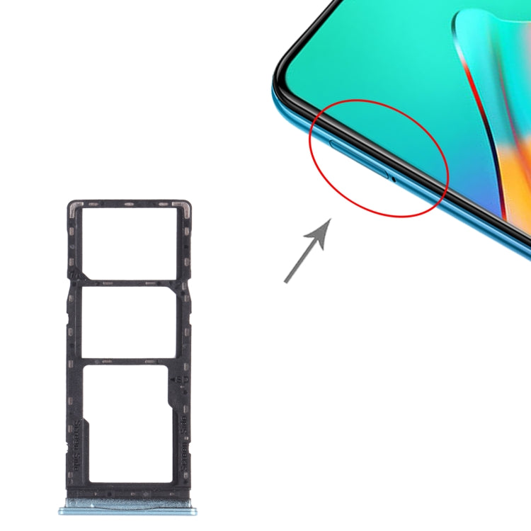 For infinix Hot 10 Play / Smart 5(India) X688C X688B SIM Card Tray + SIM Card Tray + Micro SD Card Tray (Green) - Card Tray by buy2fix | Online Shopping UK | buy2fix
