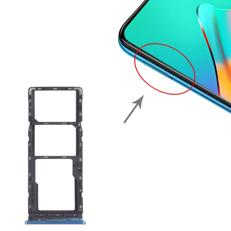 For infinix Hot 10 Play / Smart 5(India) X688C X688B SIM Card Tray + SIM Card Tray + Micro SD Card Tray (Blue) - Card Tray by buy2fix | Online Shopping UK | buy2fix