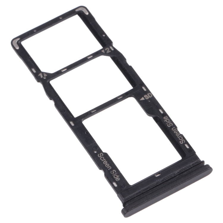 For Tecno Pouvoir 4 Pro / Pouvoir 4 LC7 SIM Card Tray + SIM Card Tray + Micro SD Card Tray (Black) - Card Tray by buy2fix | Online Shopping UK | buy2fix