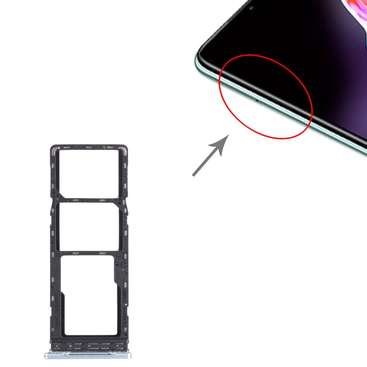 For Infinix Hot 10s / Hot 10T X689B X689 X689C SIM Card Tray + SIM Card Tray + Micro SD Card Tray (Silver) by buy2fix