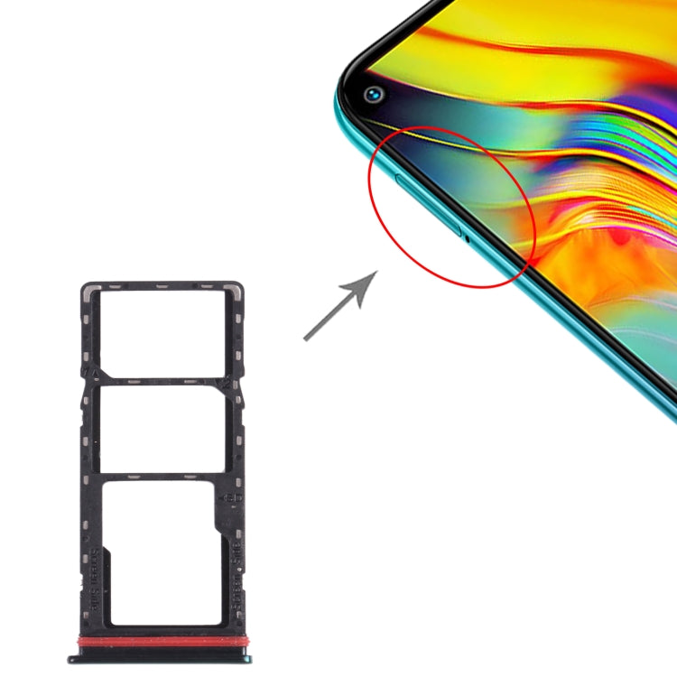 For Infinix Hot 9 X655C X655 X655D SIM Card Tray + SIM Card Tray + Micro SD Card Tray (Green) by buy2fix