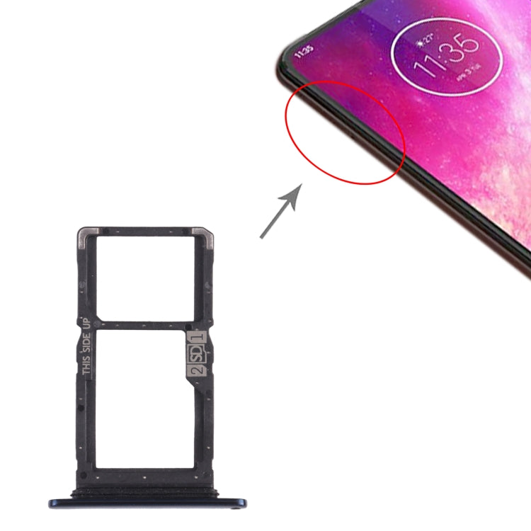 SIM Card Tray + SIM Card Tray / Micro SD Card Tray for Motorola One Hyper XT2027 XT2027-1 (Blue) - Card Socket by buy2fix | Online Shopping UK | buy2fix