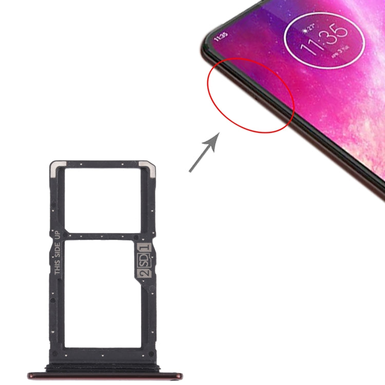 SIM Card Tray + SIM Card Tray / Micro SD Card Tray for Motorola One Hyper XT2027 XT2027-1 (Red) - Card Socket by buy2fix | Online Shopping UK | buy2fix