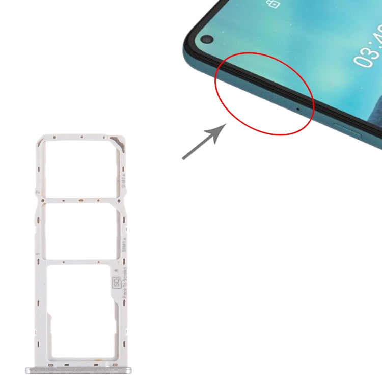 SIM Card Tray + Micro SD Card Tray for Nokia 3.4 TA-1288 TA-1285 TA-1283 (White) by buy2fix