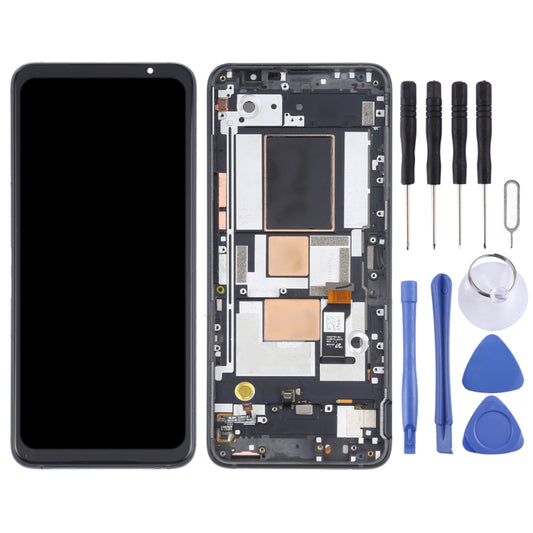Original OLED LCD Screen for Asus ROG Phone 5 ZS673KS Digitizer Full Assembly with Frame(Black) by buy2fix
