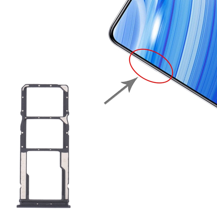 SIM Card Tray + SIM Card Tray + Micro SD Card Tray for Xiaomi Redmi 9T 4G / Redmi Note 9 4G J19S M2010J19SC M2010J19SG M2010J19SY (Black) by buy2fix