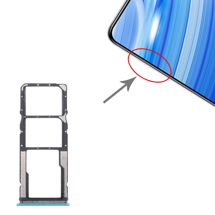 SIM Card Tray + SIM Card Tray + Micro SD Card Tray for Xiaomi Redmi 9T 4G / Redmi Note 9 4G J19S M2010J19SC M2010J19SG M2010J19SY (Green) by buy2fix