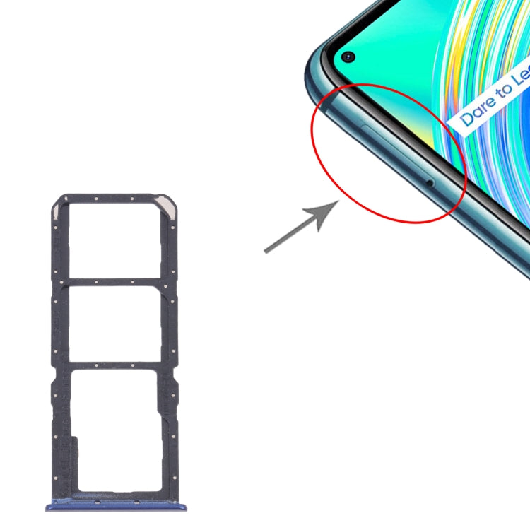 For OPPO Realme C17 RMX2101 SIM Card Tray + SIM Card Tray + Micro SD Card Tray (Blue) by buy2fix