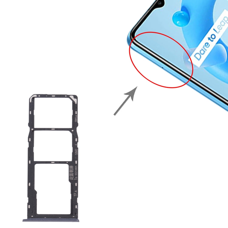 For OPPO Realme C11 (2021) RMX3231 SIM Card Tray + SIM Card Tray + Micro SD Card Tray (Grey) by buy2fix