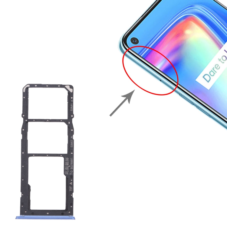 For OPPO Realme 7 (Asia) RMX2151, RMX2163 SIM Card Tray + SIM Card Tray + Micro SD Card Tray (Blue) by buy2fix
