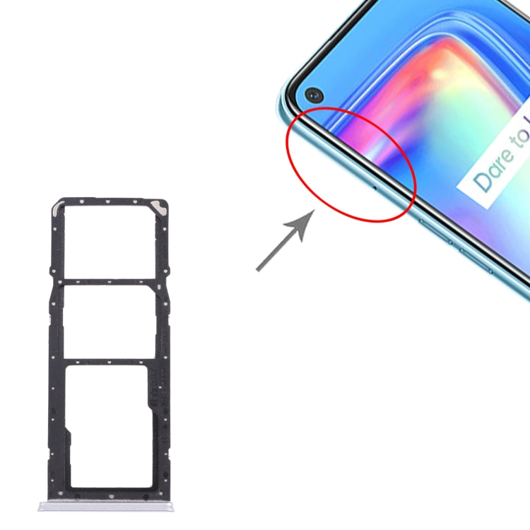 For OPPO Realme 7 (Asia) RMX2151, RMX2163 SIM Card Tray + SIM Card Tray + Micro SD Card Tray (Silver) by buy2fix