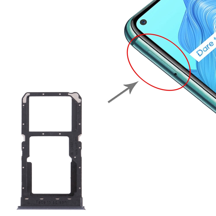 For OPPO Realme V5 5G SIM Card Tray + SIM Card Tray / Micro SD Card Tray (Black) by buy2fix