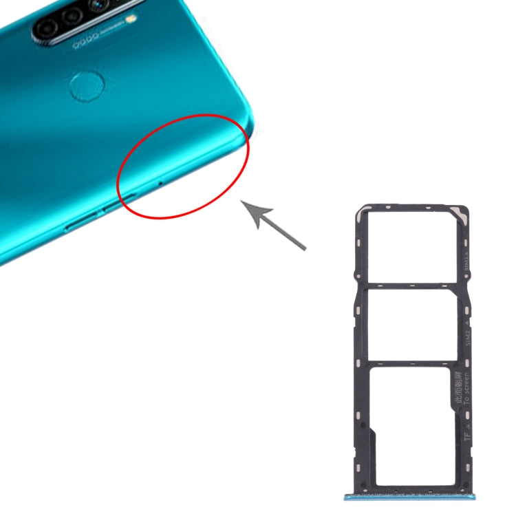 For OPPO Realme 5i RMX2030, RMX2032 SIM Card Tray + SIM Card Tray + Micro SD Card Tray (Green) by buy2fix