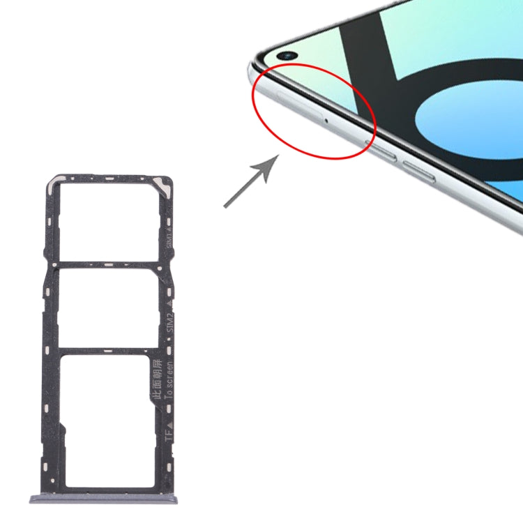 For OPPO Realme 6i (India) RMX2002 SIM Card Tray + SIM Card Tray + Micro SD Card Tray (Black) by buy2fix