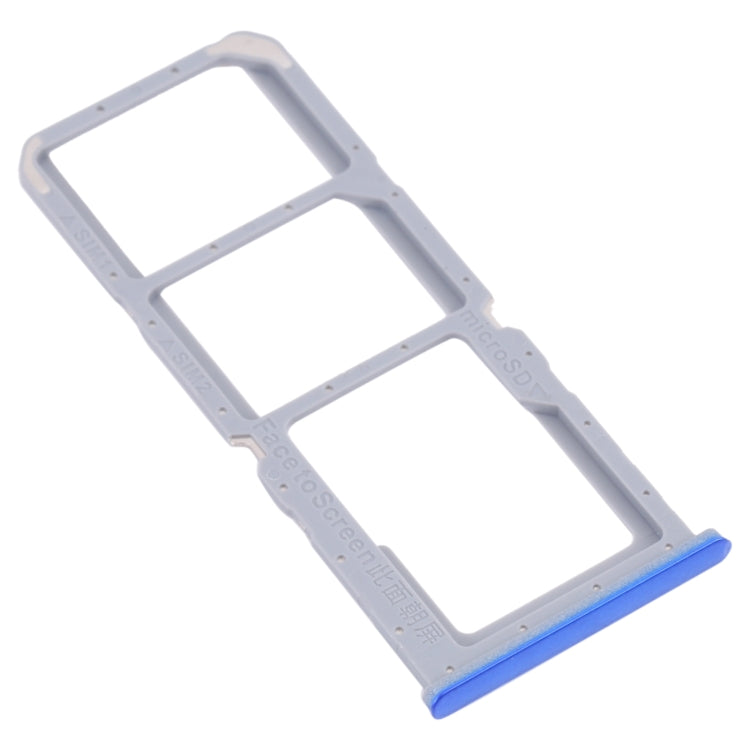 For OPPO A54 CPH2239 / A55 4G SIM Card Tray + SIM Card Tray + Micro SD Card Tray(Blue) - Card Tray by buy2fix | Online Shopping UK | buy2fix