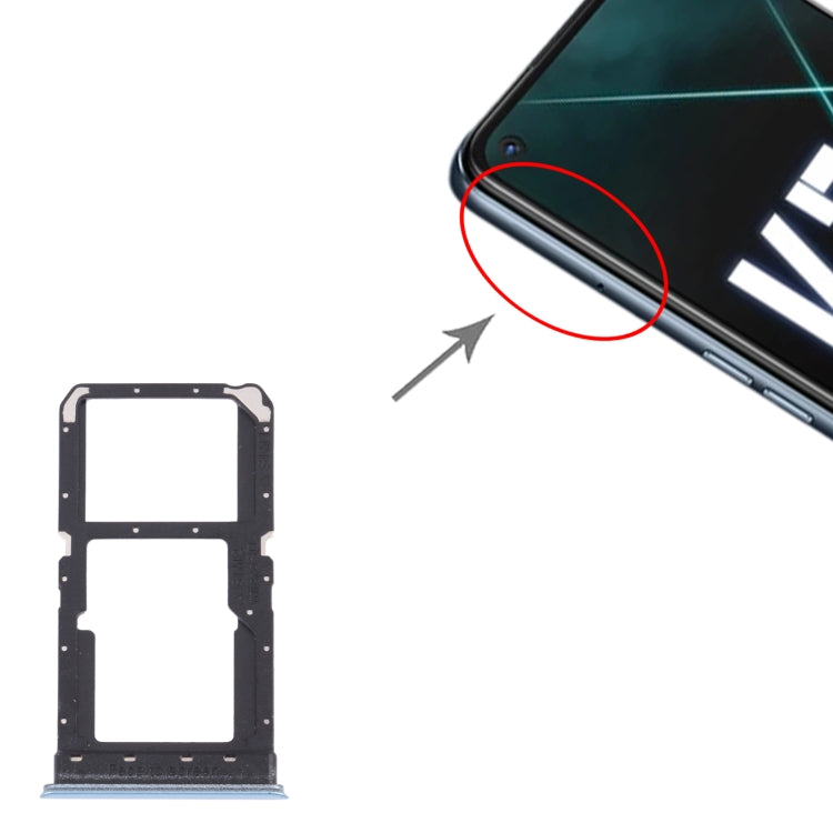 For OPPO K7X / Realme V5 / Realme Q2 PERM00 SIM Card Tray + SIM Card Tray / Micro SD Card Tray (Blue) - Card Tray by buy2fix | Online Shopping UK | buy2fix