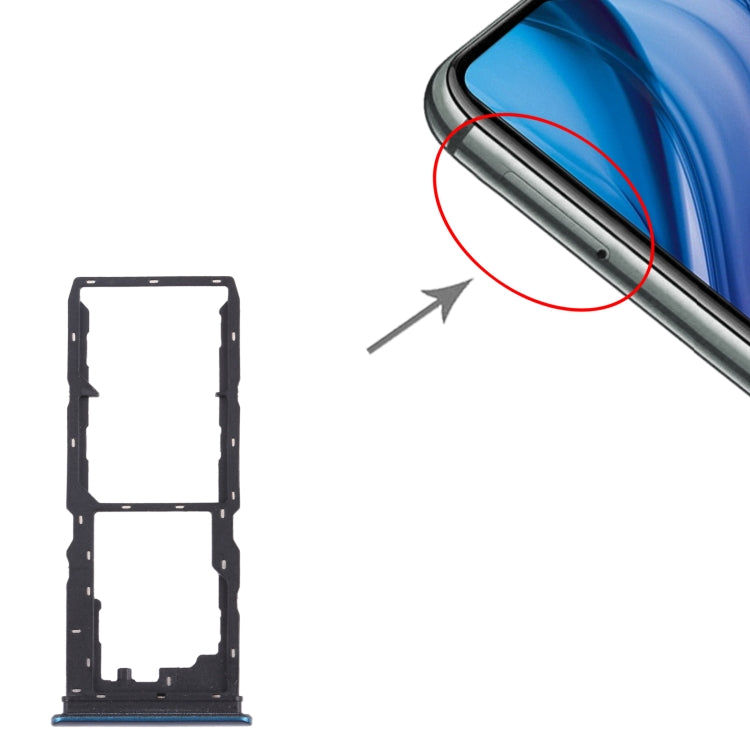For vivo Y30 (China) / Y20s V2034A SIM Card Tray + SIM Card Tray + Micro SD Card Tray (Blue) by buy2fix