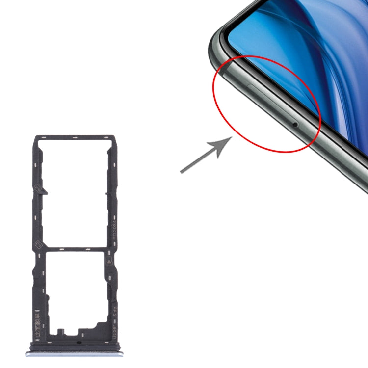 For vivo Y30 (China) / Y20s V2034A SIM Card Tray + SIM Card Tray + Micro SD Card Tray (White) - Card Tray by buy2fix | Online Shopping UK | buy2fix