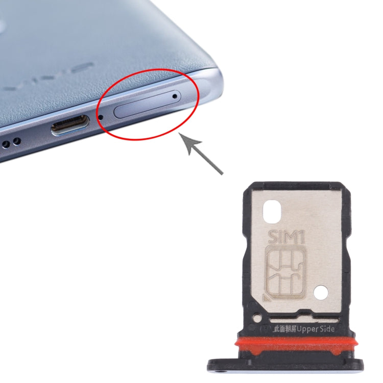 For vivo X60 Pro+ V2056A SIM Card Tray + SIM Card Tray (Black) by buy2fix