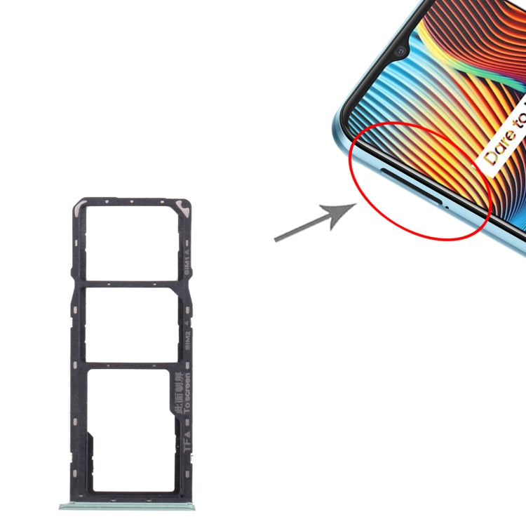 For OPPO Realme 7i (Global) SIM Card Tray + SIM Card Tray + Micro SD Card Tray (Green) by buy2fix