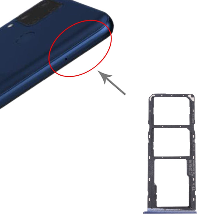For OPPO Realme C15 RMX2180 SIM Card Tray + SIM Card Tray + Micro SD Card Tray (Blue) - Card Tray by buy2fix | Online Shopping UK | buy2fix