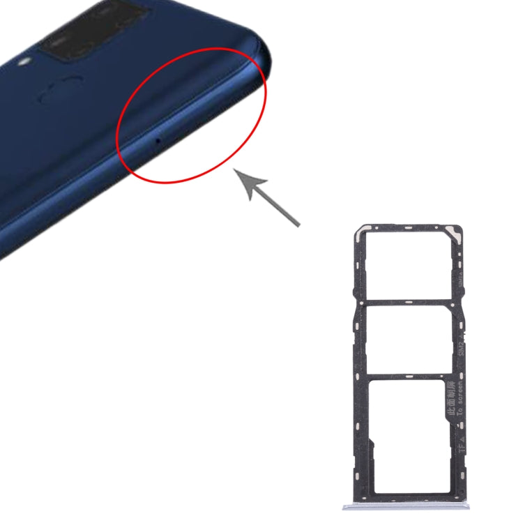 For OPPO Realme C15 RMX2180 SIM Card Tray + SIM Card Tray + Micro SD Card Tray (Silver) - Card Tray by buy2fix | Online Shopping UK | buy2fix