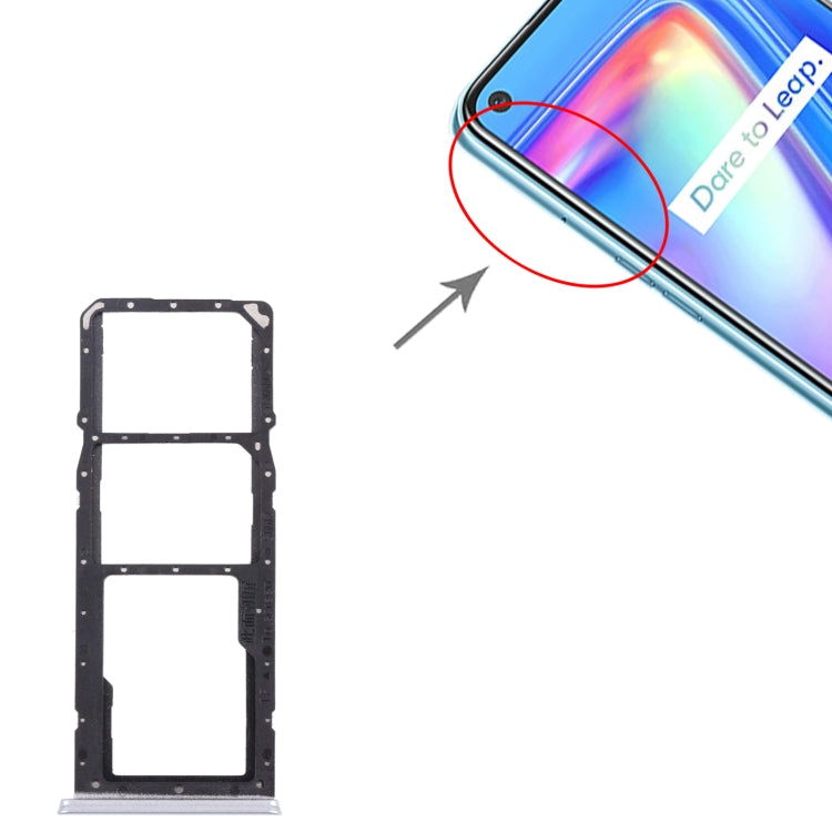 For OPPO Realme 7 (Global) SIM Card Tray + SIM Card Tray + Micro SD Card Tray (Silver) - Card Tray by buy2fix | Online Shopping UK | buy2fix