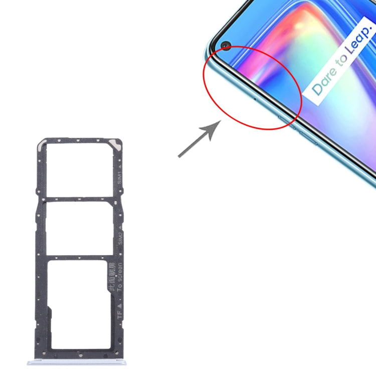 For OPPO Realme 7 (Global) SIM Card Tray + SIM Card Tray + Micro SD Card Tray (White) - Card Tray by buy2fix | Online Shopping UK | buy2fix