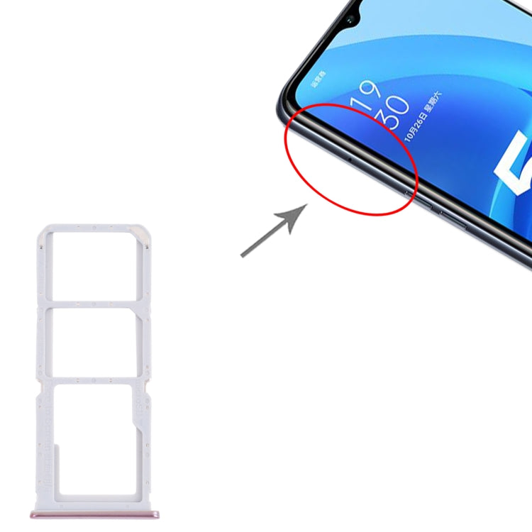For OPPO A55 PEMM00, PEMM20, PEMT00, PEMT20 SIM Card Tray + SIM Card Tray + Micro SD Card Tray (Gold) - Card Tray by buy2fix | Online Shopping UK | buy2fix