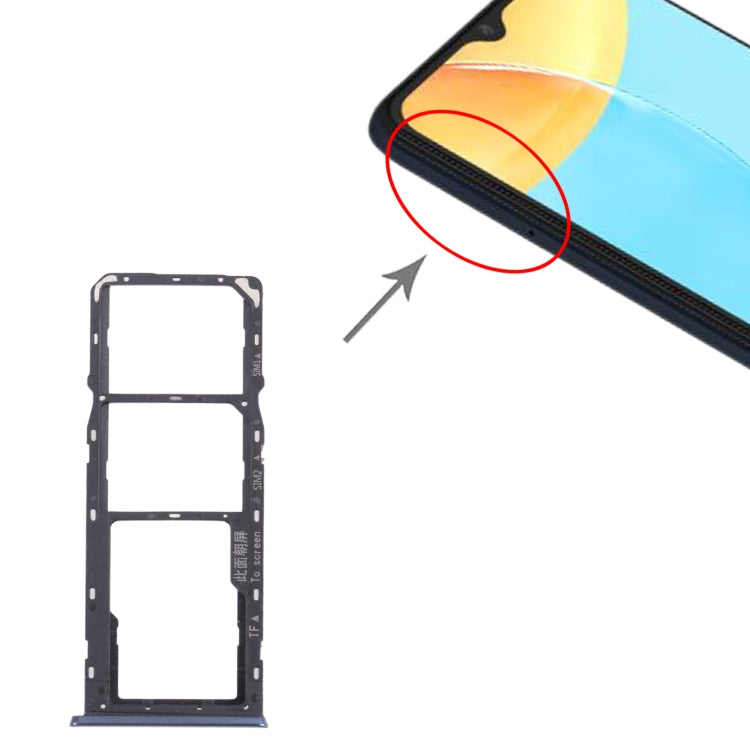 For OPPO A35 CPH2179 SIM Card Tray + SIM Card Tray + Micro SD Card Tray (Black) - Card Tray by buy2fix | Online Shopping UK | buy2fix
