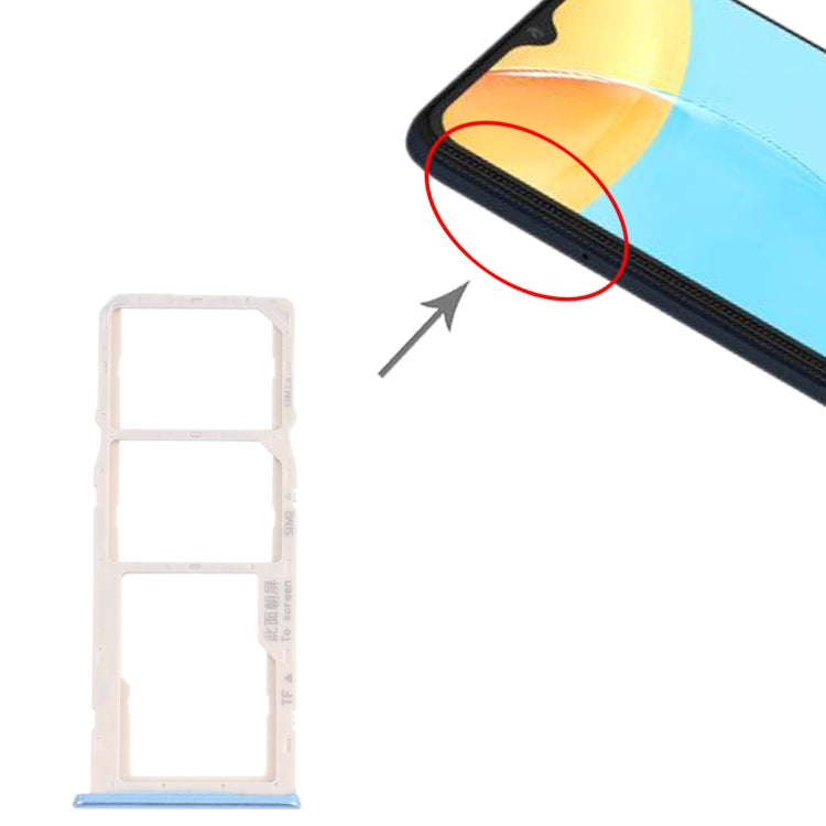 For OPPO A35 CPH2179 SIM Card Tray + SIM Card Tray + Micro SD Card Tray (Blue) - Card Tray by buy2fix | Online Shopping UK | buy2fix