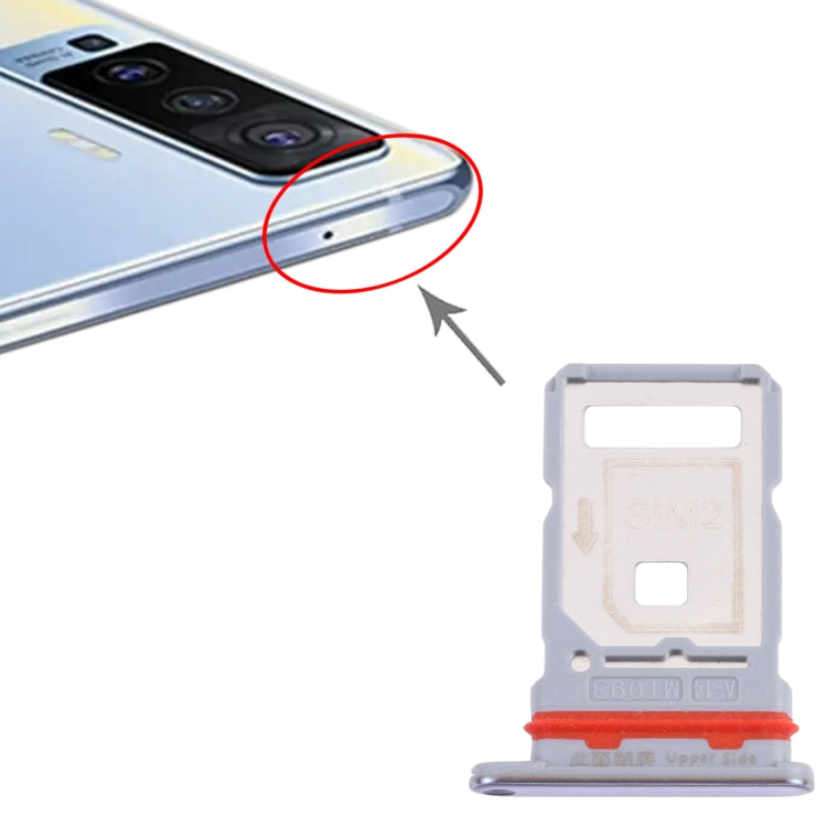 For vivo S9e SIM Card Tray + SIM Card Tray (White) - Card Tray by buy2fix | Online Shopping UK | buy2fix