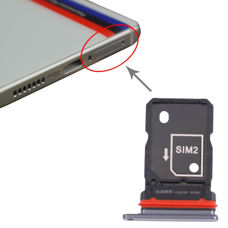 For Vivo iQOO 7 V2049A, I2009 SIM Card Tray + SIM Card Tray (Black) by buy2fix