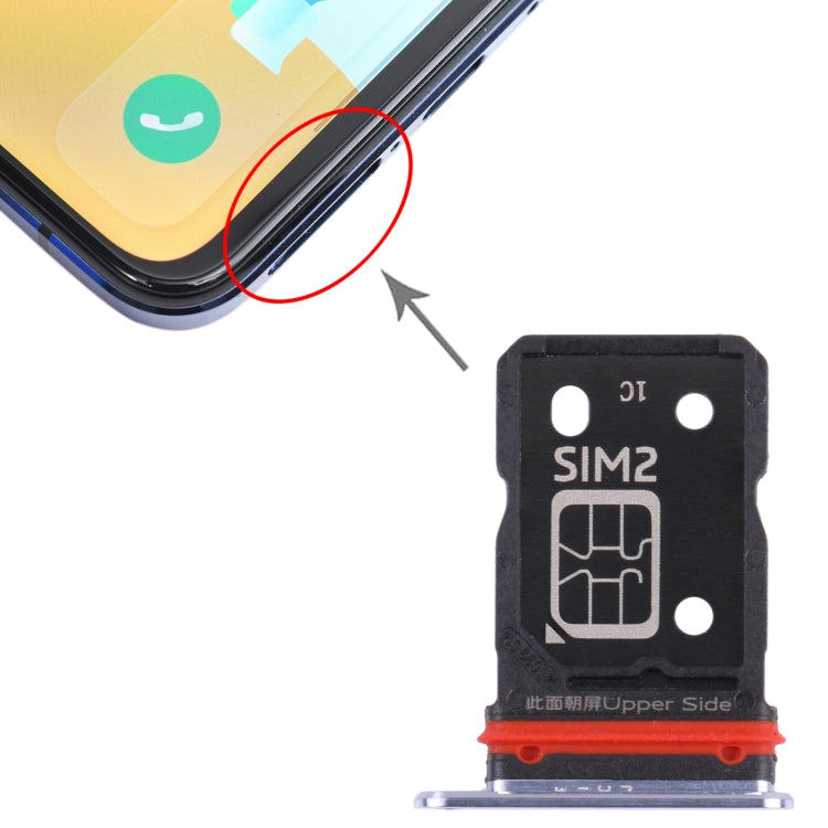 For Vivo S9 V2072A SIM Card Tray + SIM Card Tray (Silver) by buy2fix