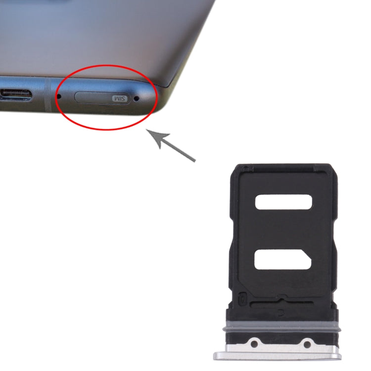 SIM Card Tray + SIM Card Tray for Asus Zenfone 8 ZS590KS(Frosted Silver) - Card Tray by buy2fix | Online Shopping UK | buy2fix