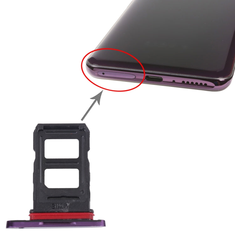 For OPPO Find X CPH1871 PAFM00 SIM Card Tray + SIM Card Tray (Purple) - Card Tray by buy2fix | Online Shopping UK | buy2fix