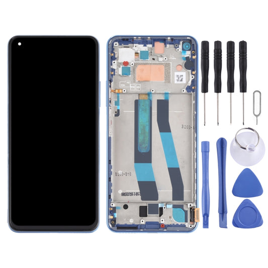 Original LCD Screen for Xiaomi Mi 11 Lite 4G/11 Lite 5G NE M2101K9AG M2101K9AIDigitizer Full Assembly with Frame (Blue) by buy2fix