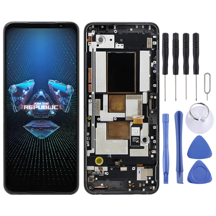 Original AMOLED LCD Screen for Asus ROG Phone 5 ZS673KS 1B048IN I005DB I005DA Digitizer Full Assembly with Frame(Black) - LCD Screen by buy2fix | Online Shopping UK | buy2fix