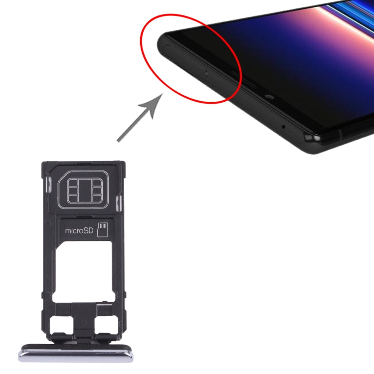 SIM Card Tray + Micro SD Card Tray for Sony Xperia 1 / Xperia XZ4 (Grey) by buy2fix