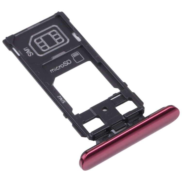 SIM Card Tray + SIM Card Tray / Micro SD Card Tray for Sony Xperia 5 (Red) - Card Tray by buy2fix | Online Shopping UK | buy2fix