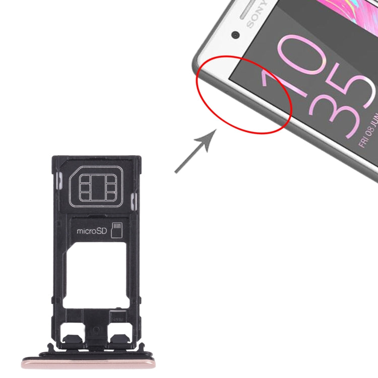 SIM Card Tray + Micro SD Card Tray for Sony Xperia X Performance (Pink) - Card Tray by buy2fix | Online Shopping UK | buy2fix