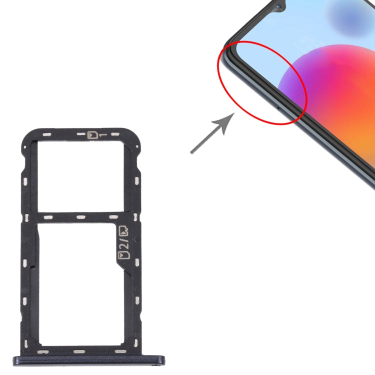 For ZTE Blade A52 SIM Card Tray + SIM Card Tray / Micro SD Card Tray (Grey) - For ZTE by buy2fix | Online Shopping UK | buy2fix