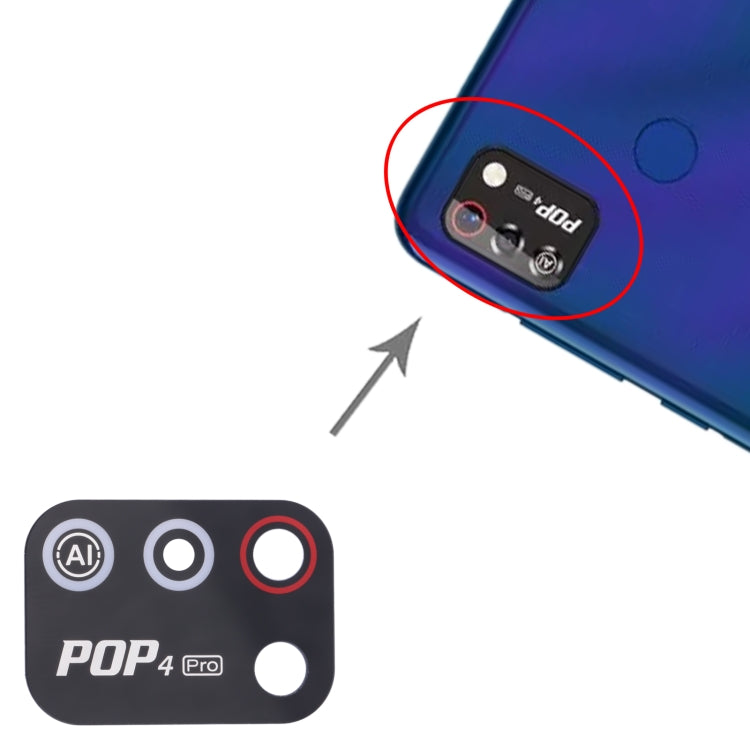 For Tecno Pop 4 Pro 10pcs Back Camera Lens - Camera Parts by buy2fix | Online Shopping UK | buy2fix