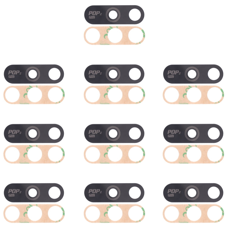 For Tecno Pop 2 Plus BA2, RB8S 10pcs Back Camera Lens - Camera Parts by buy2fix | Online Shopping UK | buy2fix